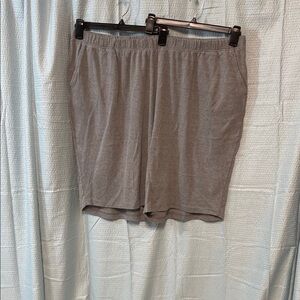 Woman Within size 4X Heather Gray pull on Shorts soft‎ stretch casual comfy